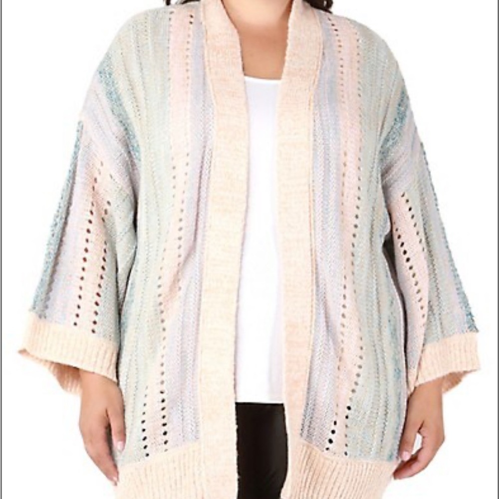 NWT Dex

Plus Open-Front Wide-Sleeve Ombré Cardigan -2x